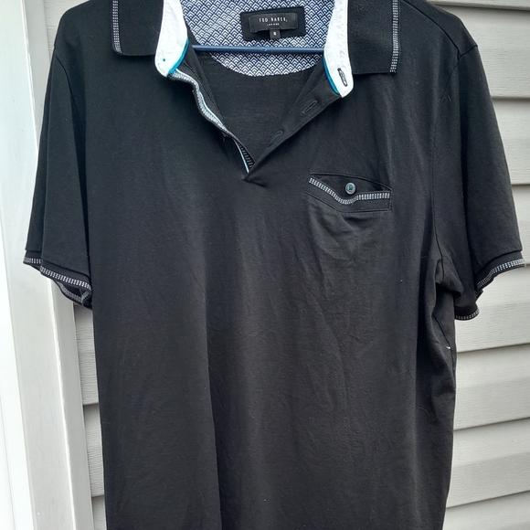Ted Baker London Mens Black Polo Shirt Size 5 (XL) Cotton Modal Blend - Picture 1 of 6